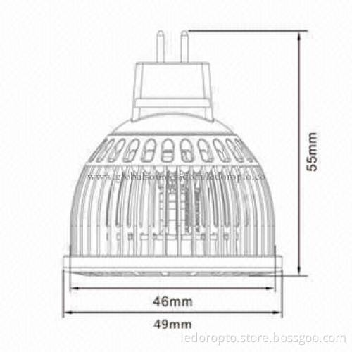 LD 3W MR16 LED Spotlight with 42 Pieces Aluminum Fins, Bridgelux/Epistar/Epileds Chip